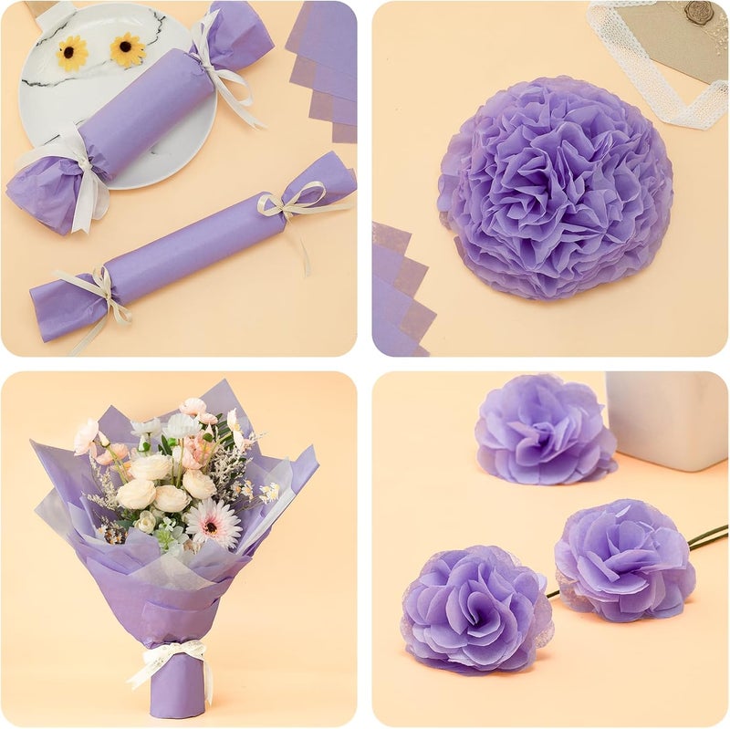 Simetufy Lavender Tissue Paper for Gift Bags, 115 Sheets 14 x 20 Inches Light Purple Wrapping Paper, Gift Wrapping Tissue Paper Bulk for Crafts Mother's Day Fall Halloween Wedding Birthday Party Decor - Image 5